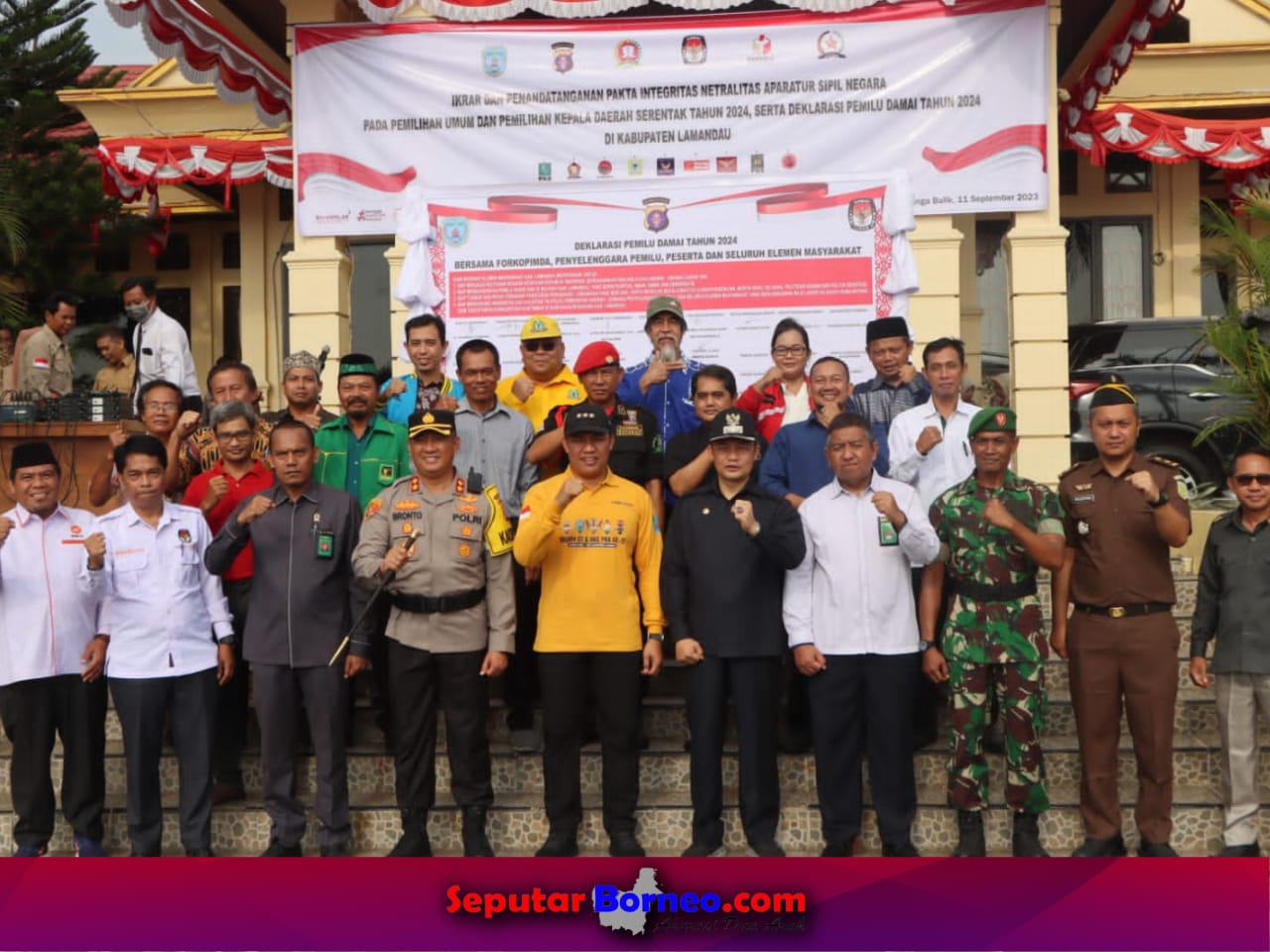 Pemkab Lamandau dan Parpol Deklarasi Bersama Pemilu Damai 2024