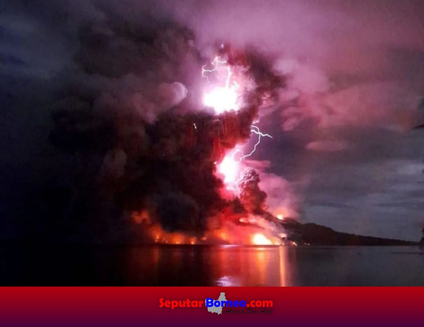 Tampak letusan Gunung Ruang di Kabupaten Sitaro, Provinsi Sulawesi Utara. (FOTO:ISTIMEWA)