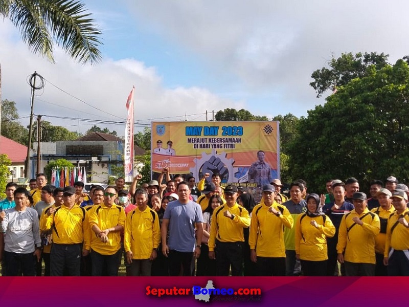 Bupati Lamandau Ajak Buruh Jalan Sehat Peringati May Day