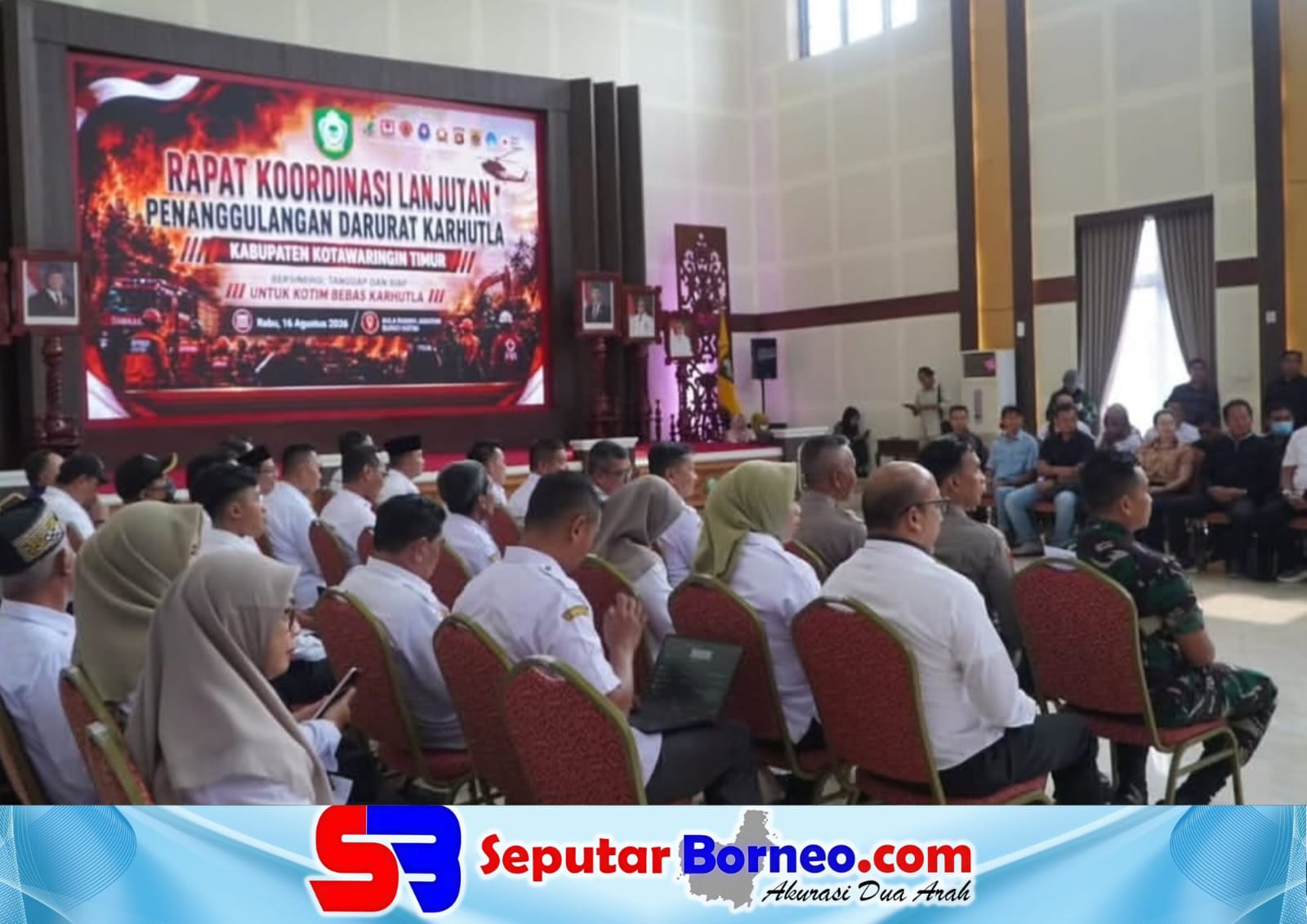 Kepala Kejari Kotim, Edwin Ignatius Beslar saat rapat koordinasi lanjutan penanggulangan karhutla. (FOTO:SEPUTAR BORNEO)