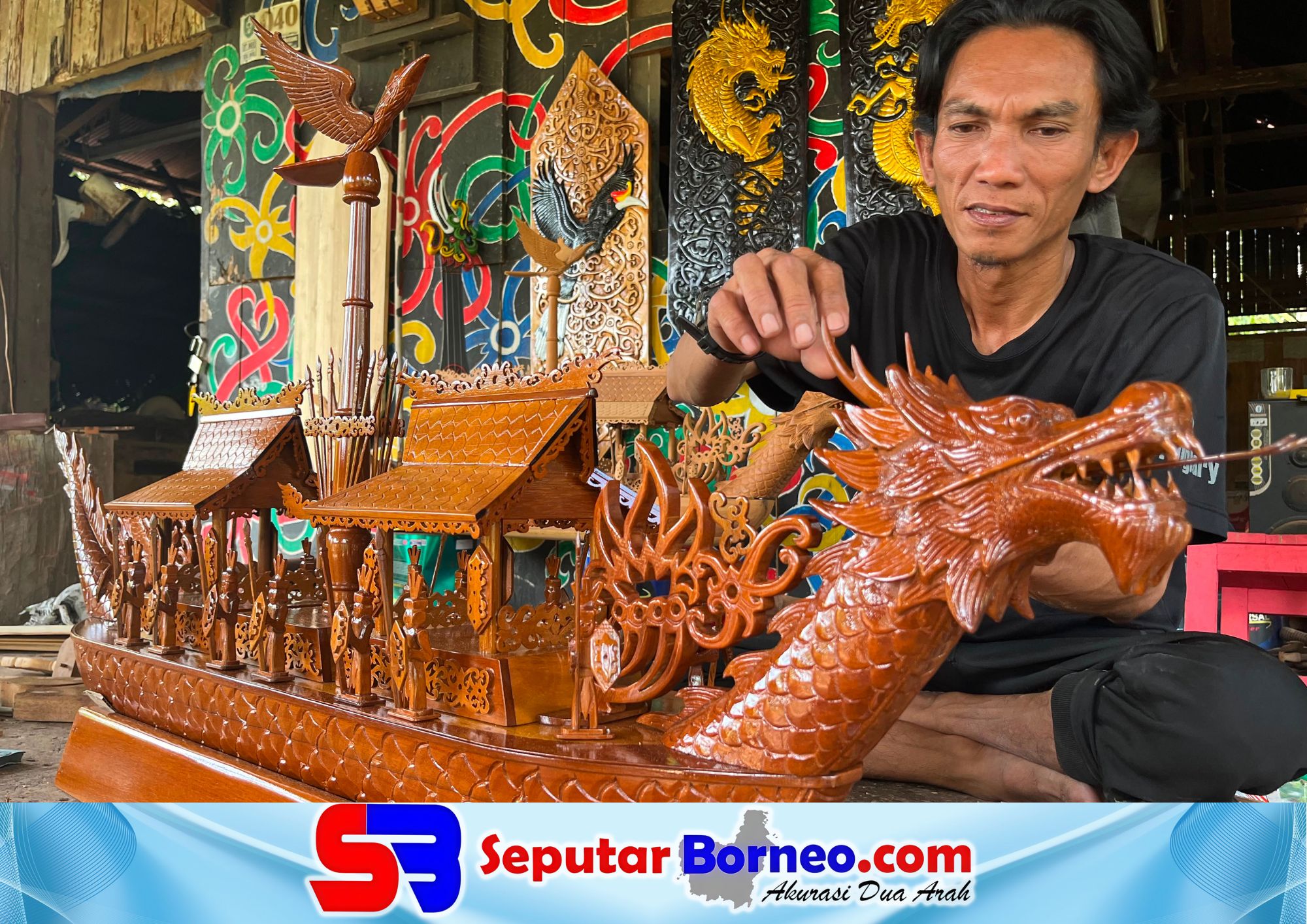Ukiran Dayak Laris di Mancanegara, Pengrajin Kewalahan Penuhi Pesanan Ekspor