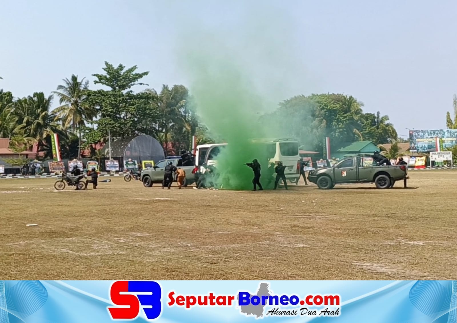 HUT ke-1 Kodam Tambun Bungai Meriah, Simulasi Pembebasan Gubernur hingga Terjun Payung