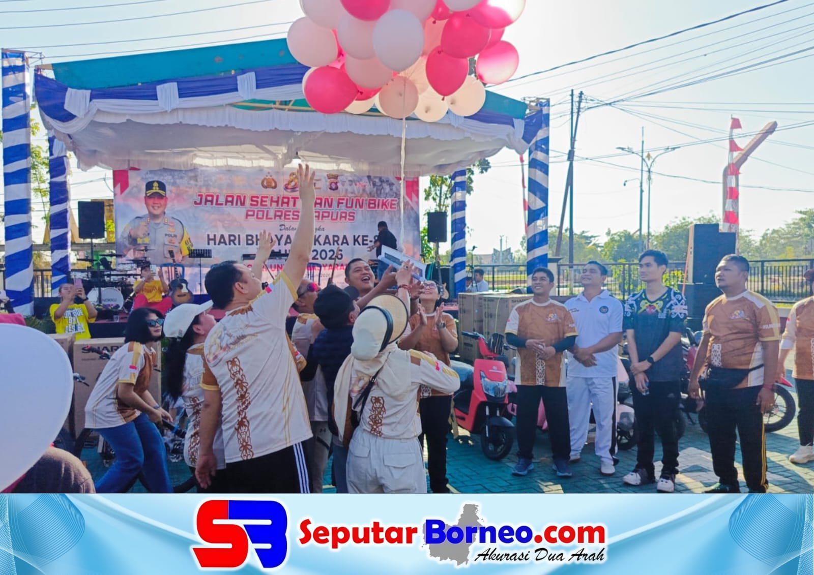 Bupati Kapuas Ikuti Jalan Sehat dan Fun Bike Hari Bhayangkara ke-80