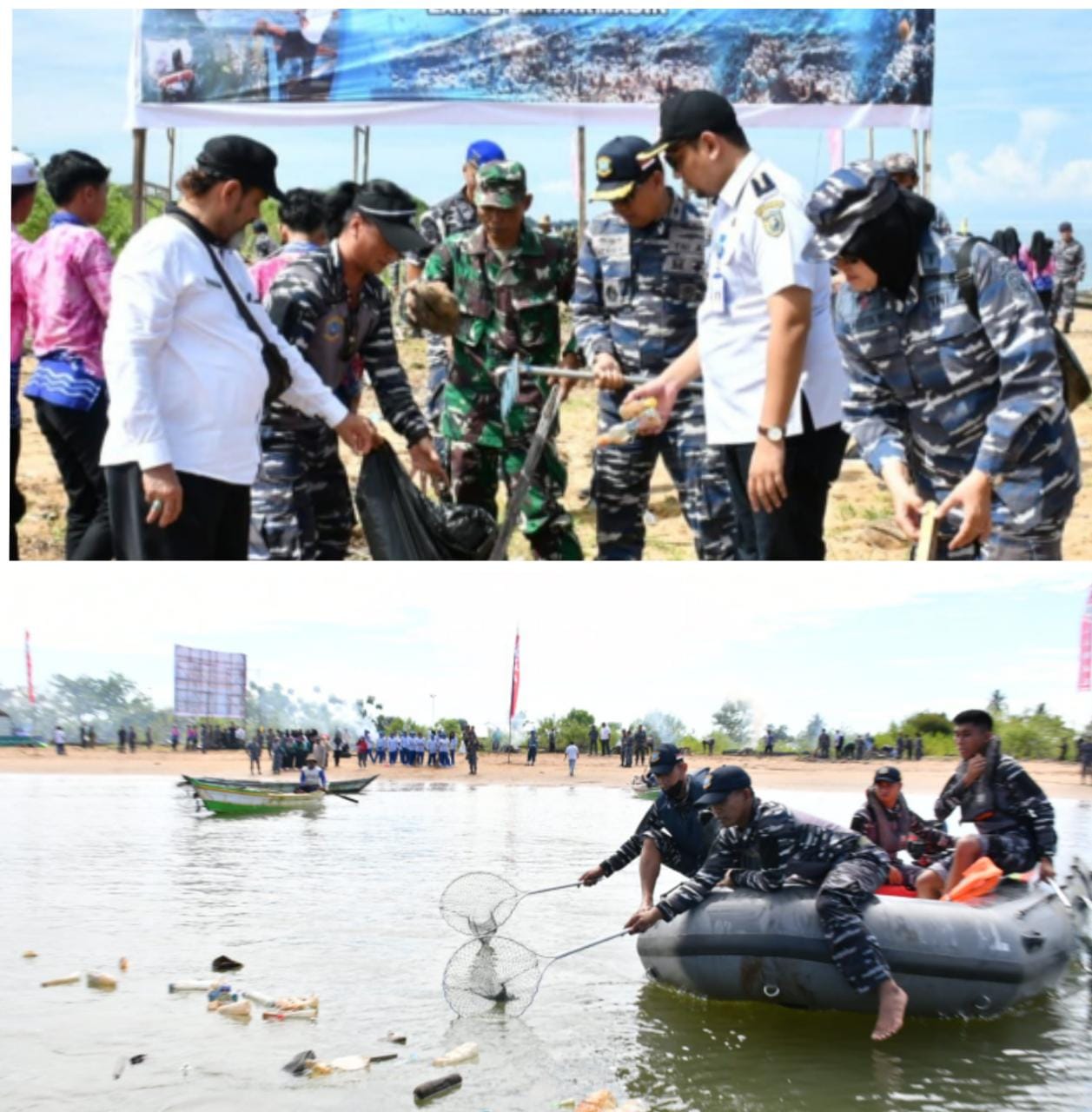 Peringati HUT TNI Angkatan Laut Ke-77, Lanal Banjarmasin Laksanakan Gerakan Nasional Laut Bersih