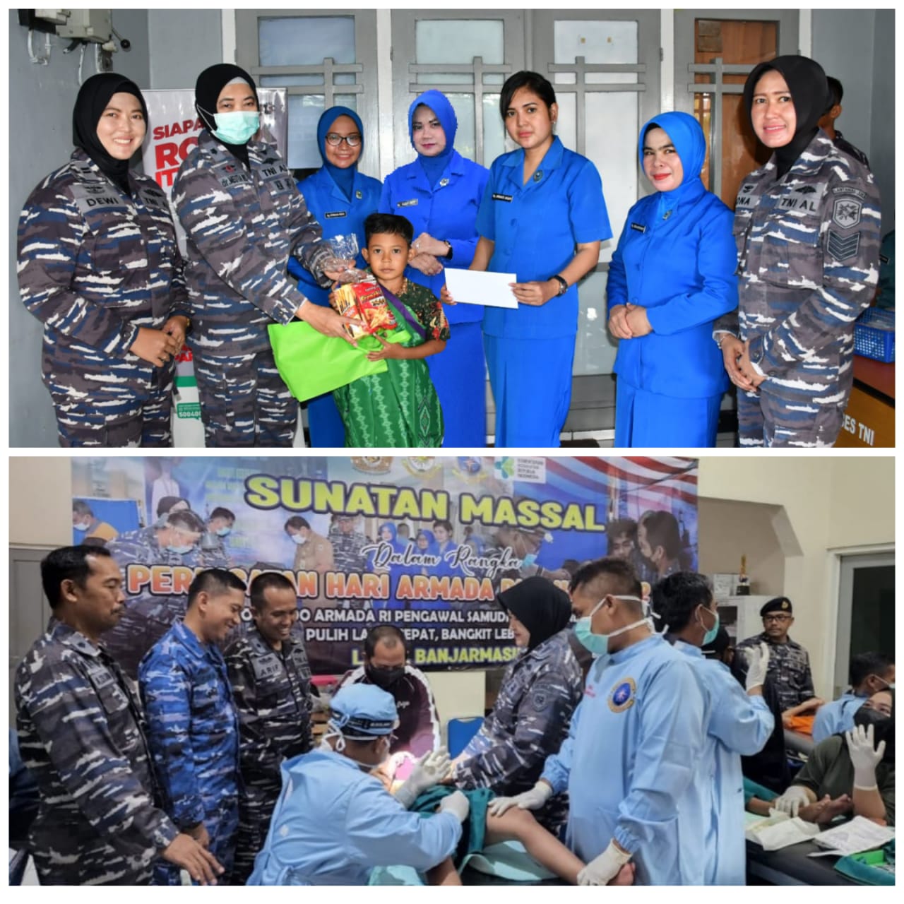 TNI AL Banjarmasin Gelar Sunatan Massal, Peringati Hari Armada RI Dan HUT Kowal