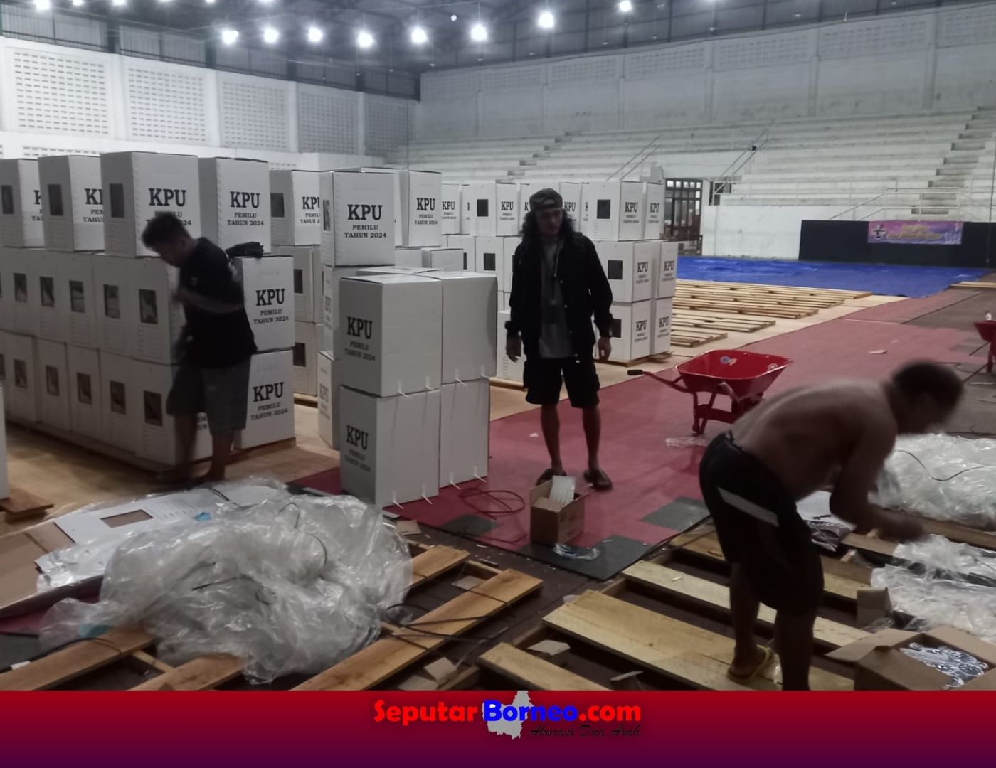 Kondisi gedung penyimpanan logistik pemilu 2024 KPU Kotim. (FOTO: ISTIMEWA)