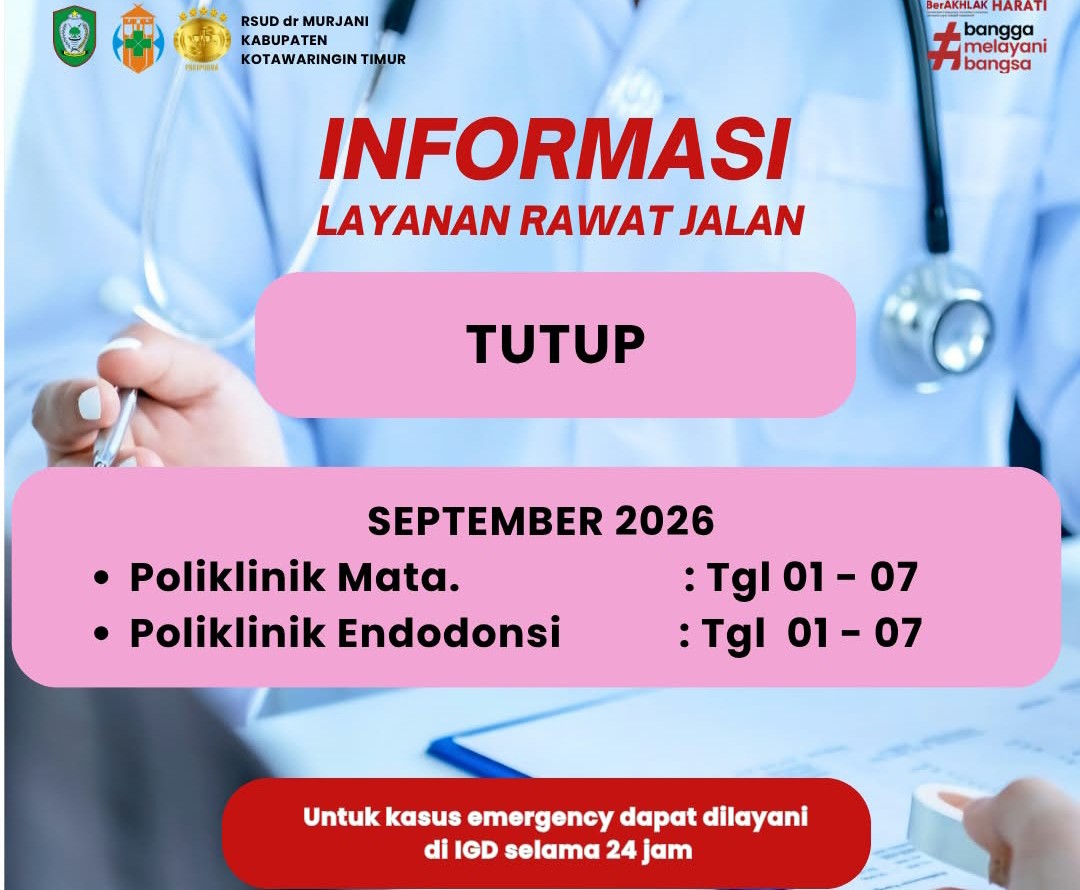 Dua Poliklinik RSUD Murjani Sampit Tutup Sepekan, Ini Penyebabnya