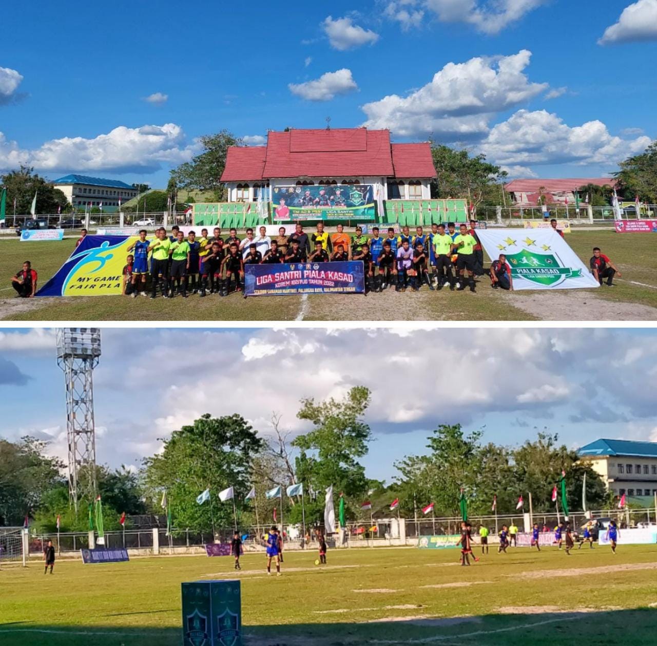 Pembukaan Liga Santri Piala Kasad, Tim Asuhan Kodim Palangka Raya Menang Telak